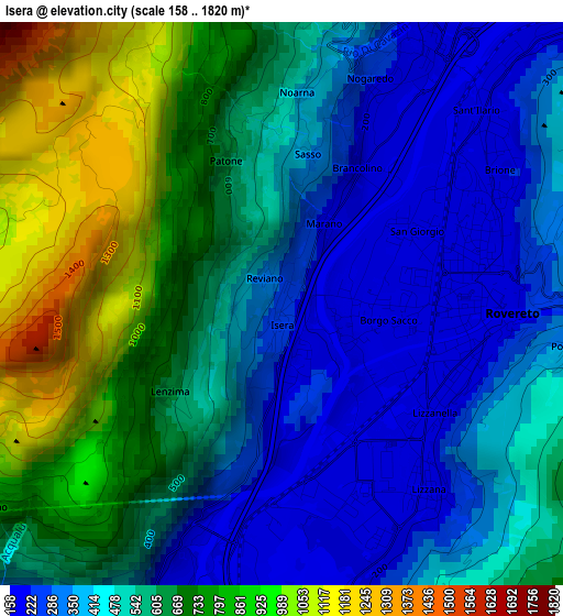 Isera elevation map