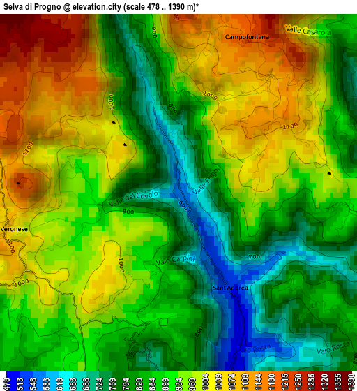 Selva di Progno elevation map