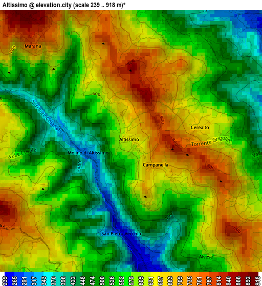 Altissimo elevation map