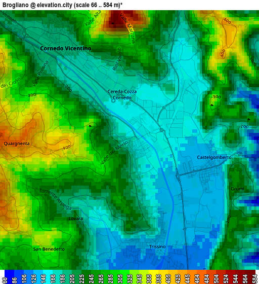 Brogliano elevation map