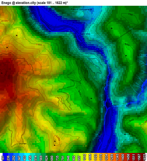 Enego elevation map