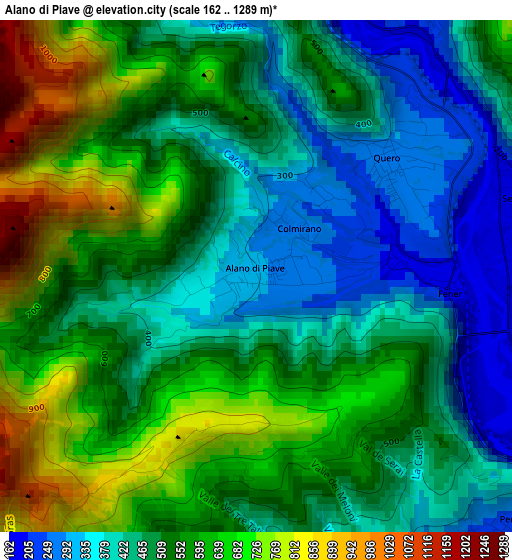 Alano di Piave elevation map