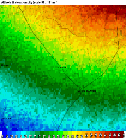 Altivole elevation map