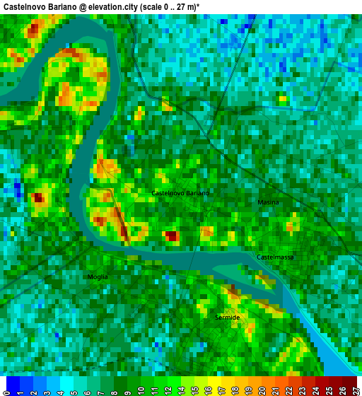 Castelnovo Bariano elevation map