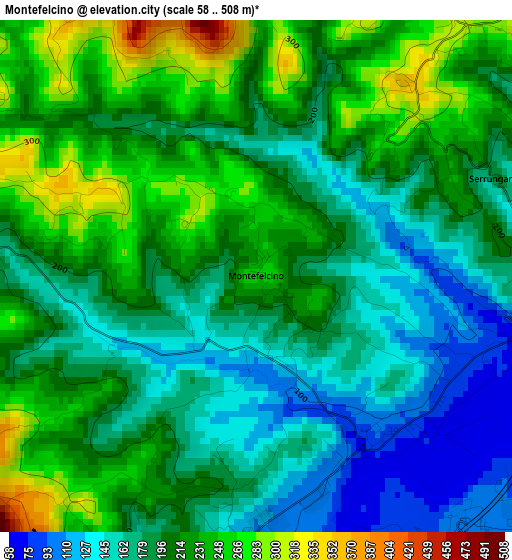 Montefelcino elevation map