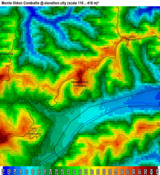 Monte Vidon Combatte elevation map