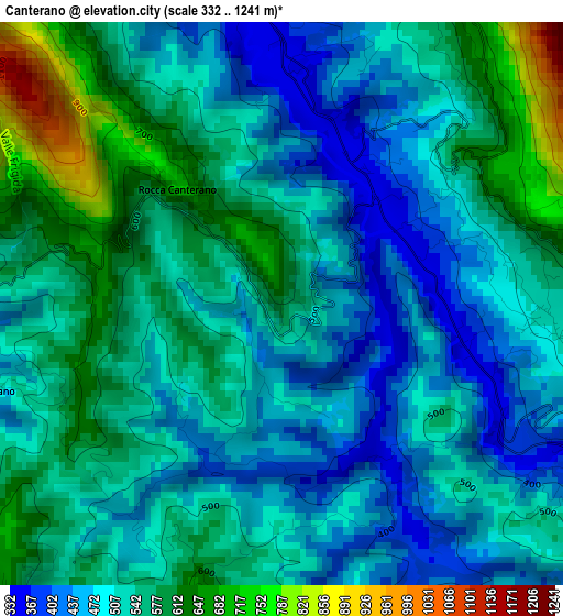 Canterano elevation map