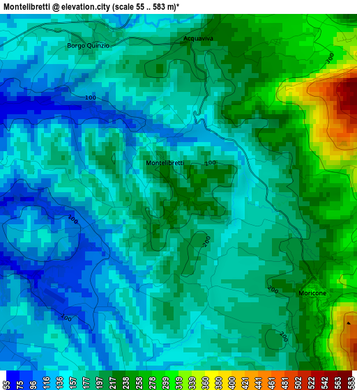 Montelibretti elevation map