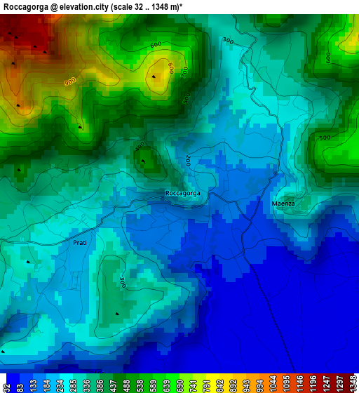 Roccagorga elevation map