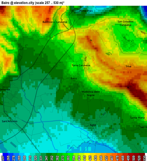 Bairo elevation map