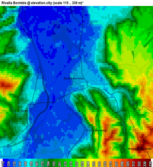 Rivalta Bormida elevation map