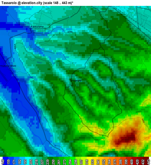 Tassarolo elevation map