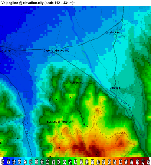 Volpeglino elevation map