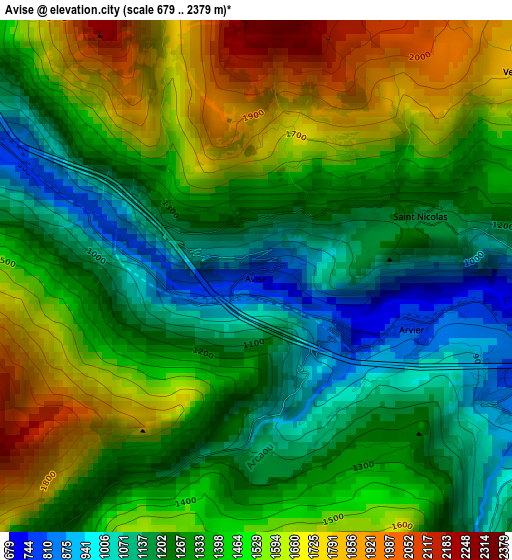 Avise elevation map