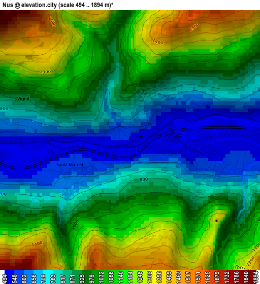 Nus elevation map