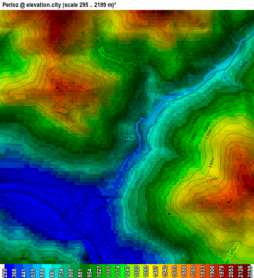 Perloz elevation map