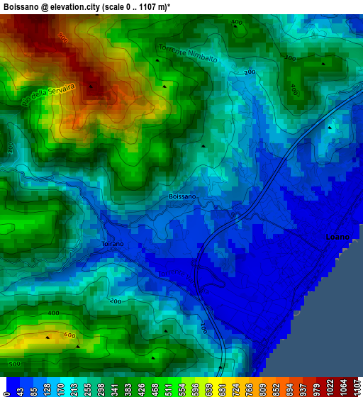 Boissano elevation map