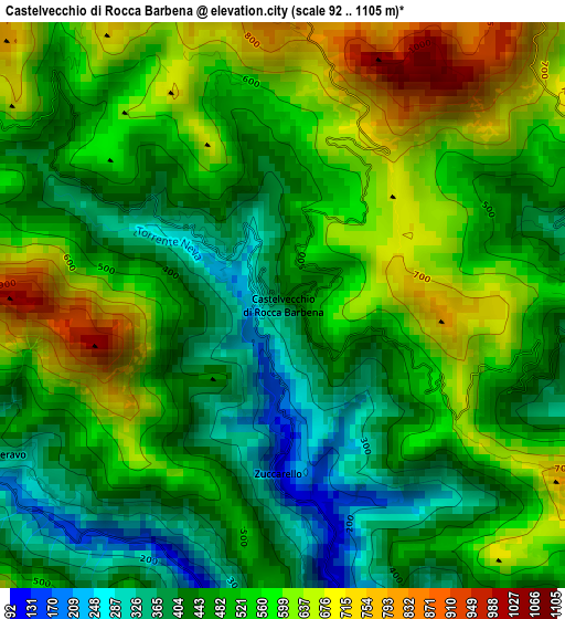 Castelvecchio di Rocca Barbena elevation map