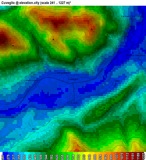 Cuveglio elevation map