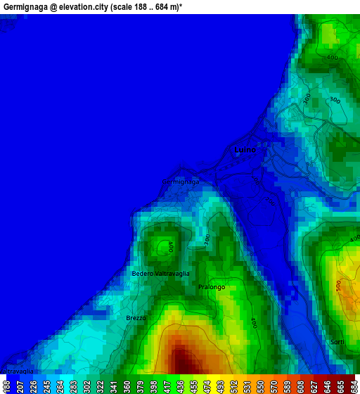 Germignaga elevation map