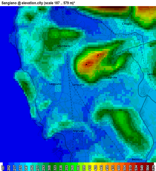 Sangiano elevation map