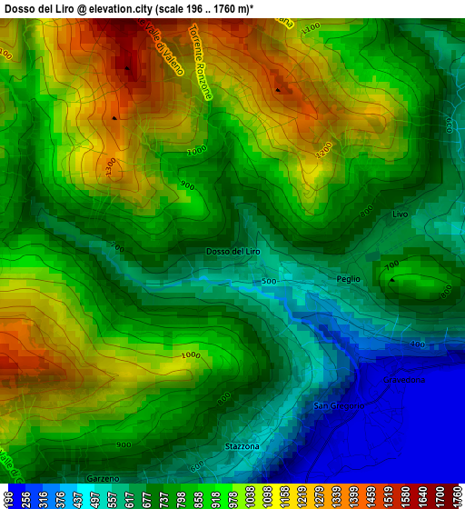 Dosso del Liro elevation map