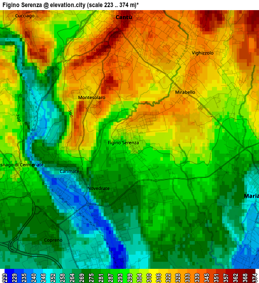 Figino Serenza elevation map