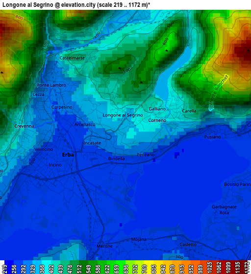 Longone al Segrino elevation map