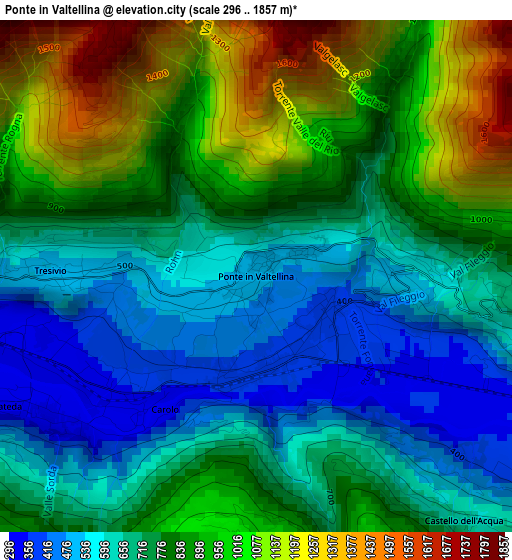 Ponte in Valtellina elevation map