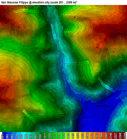 San Giacomo Filippo elevation map