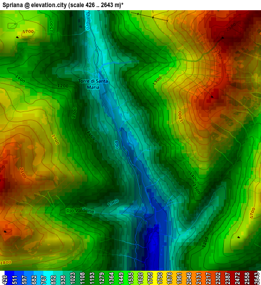 Spriana elevation map