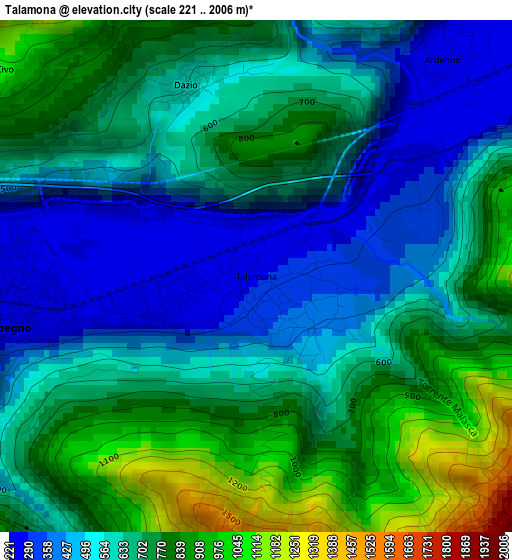 Talamona elevation map