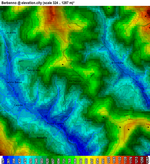 Berbenno elevation map