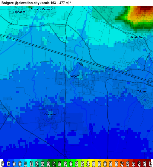 Bolgare elevation map