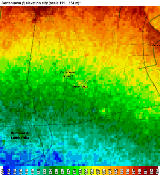 Cortenuova elevation map