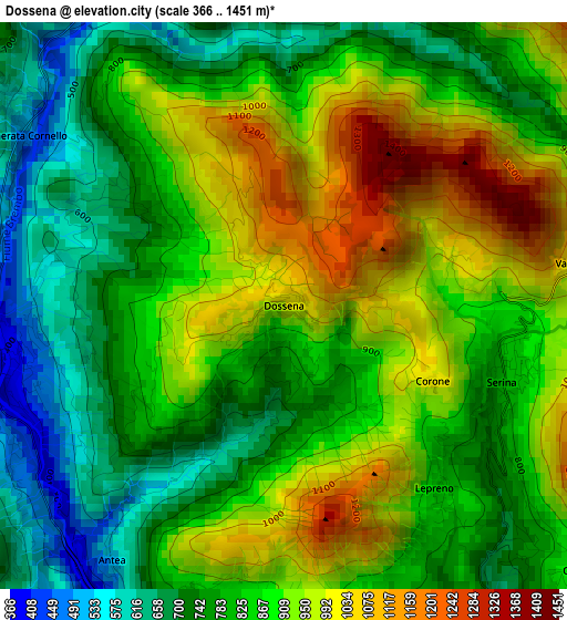 Dossena elevation map