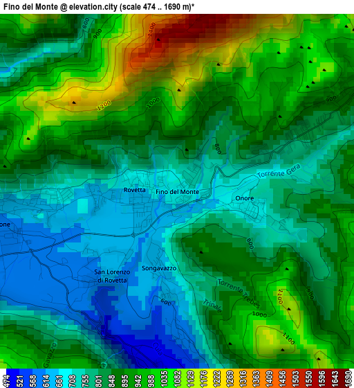 Fino del Monte elevation map