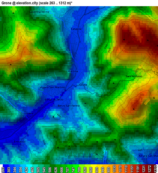 Grone elevation map