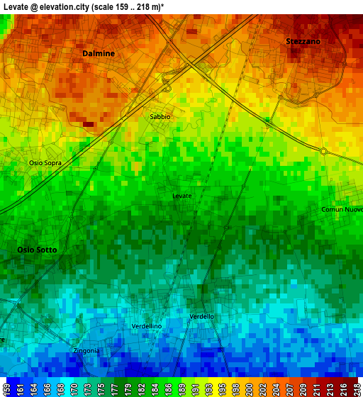 Levate elevation map