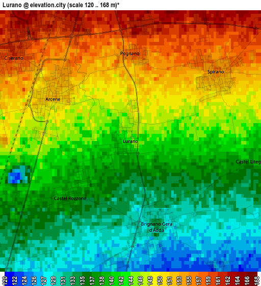 Lurano elevation map