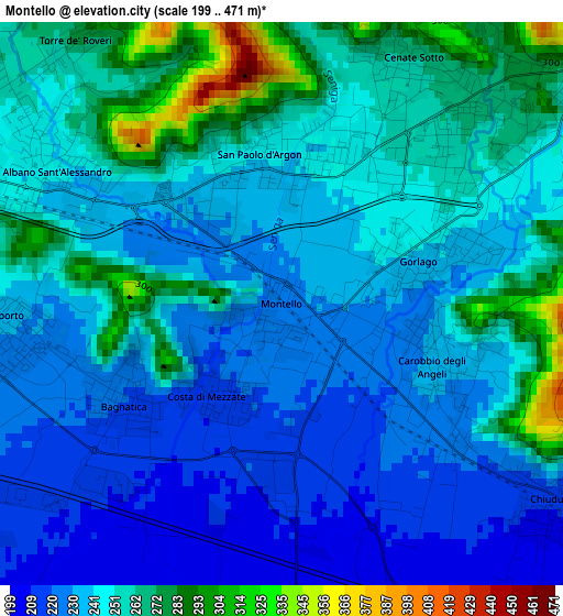 Montello elevation map