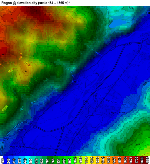 Rogno elevation map