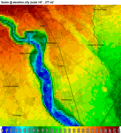 Suisio elevation map