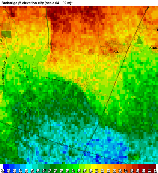 Barbariga elevation map