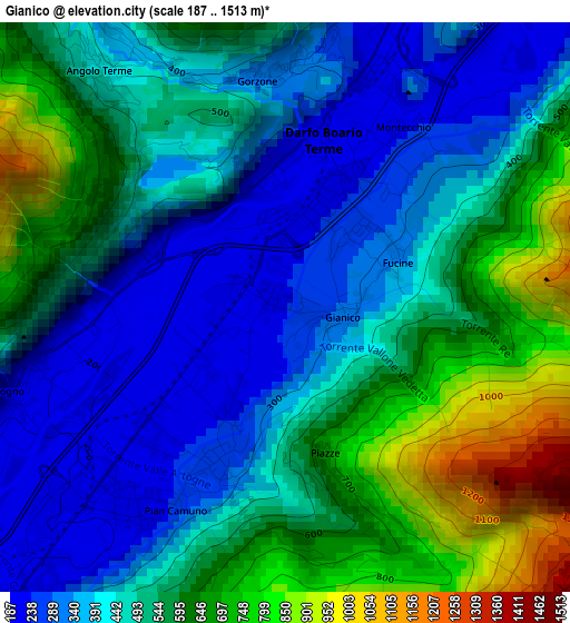 Gianico elevation map