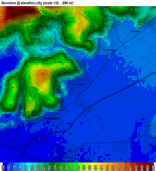 Nuvolera elevation map