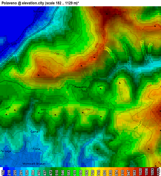 Polaveno elevation map