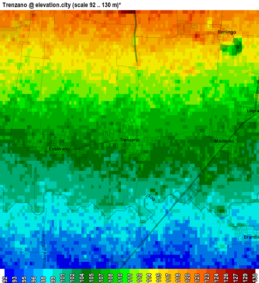 Trenzano elevation map