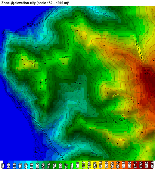 Zone elevation map