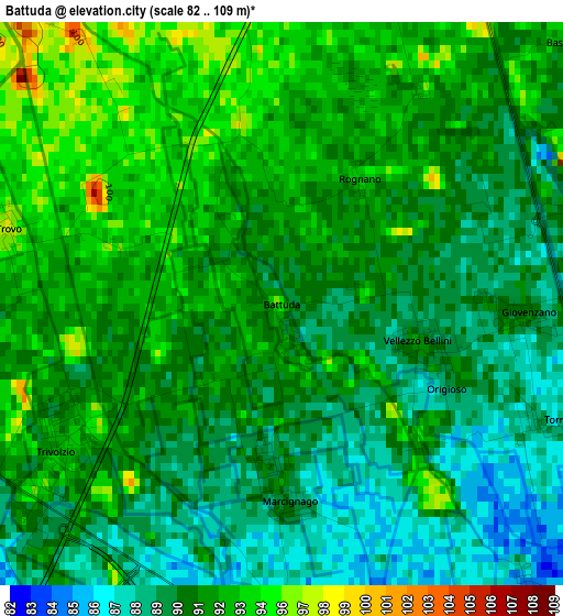 Battuda elevation map